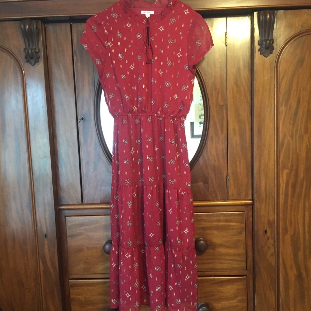 Francesca’s Miami red long dress